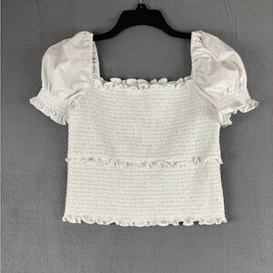Cinq à Sept White Smocked Top